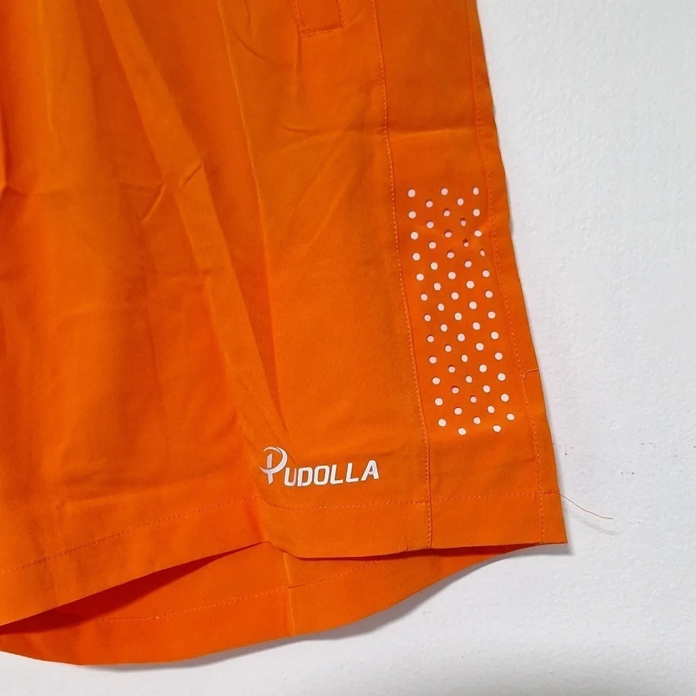 Pudolla Shorts Athletic Workout Running  Orange